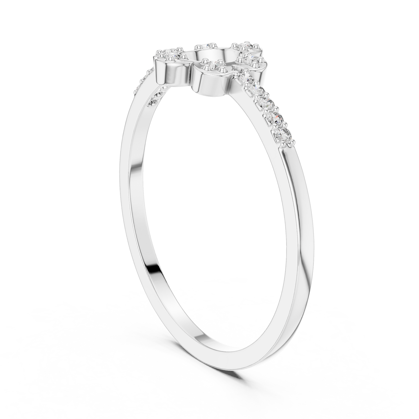 Lab Grown Diamond Open Flower Ring