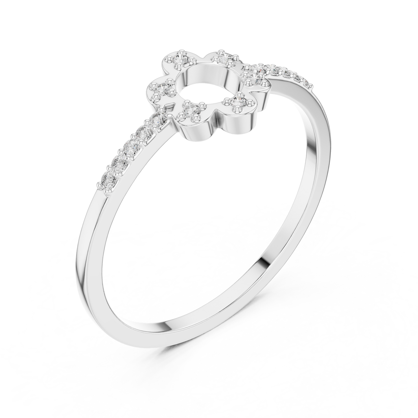 Lab Grown Diamond Open Flower Ring