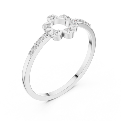 Lab Grown Diamond Open Flower Ring