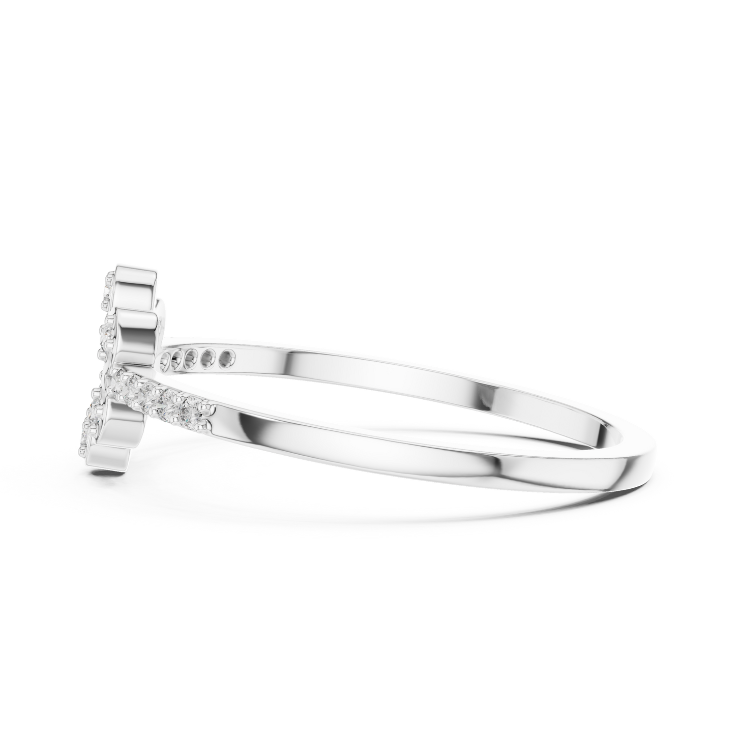 Lab Grown Diamond Open Flower Ring