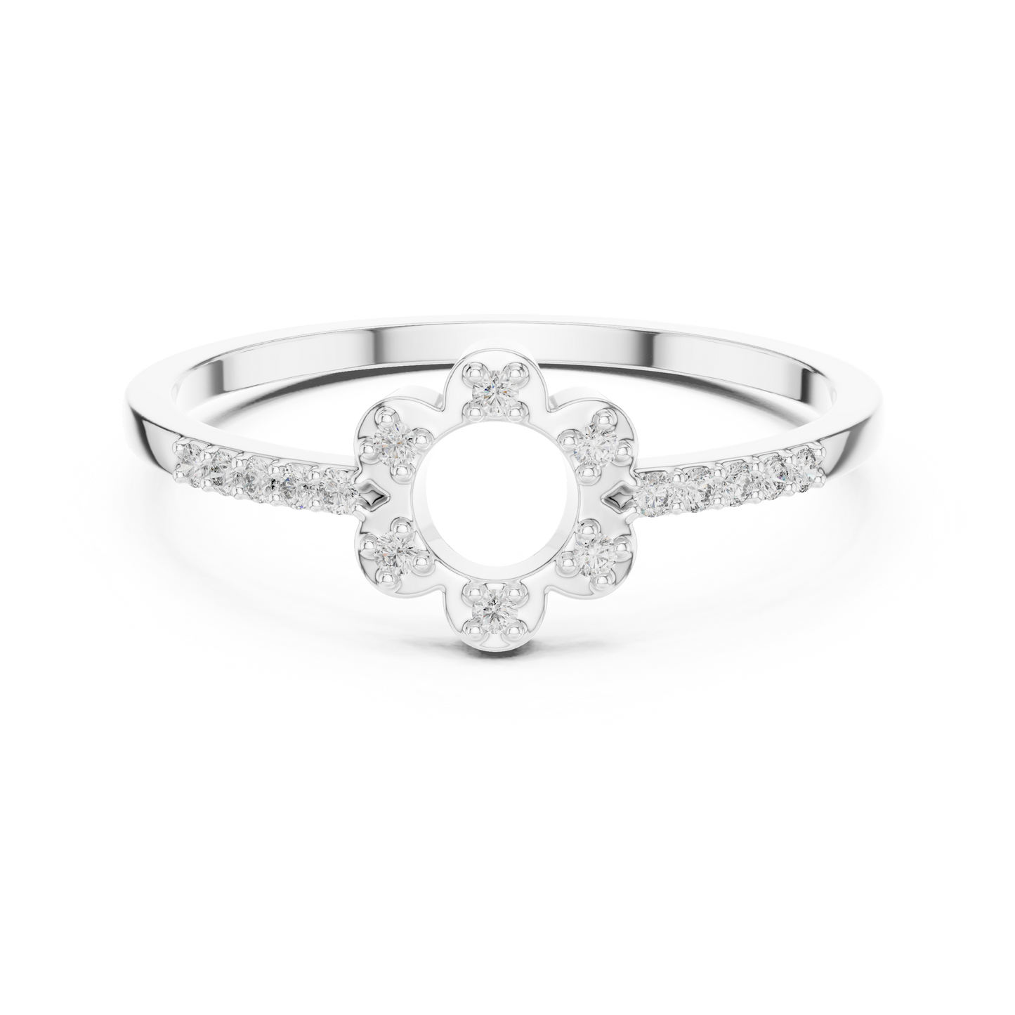 Lab Grown Diamond Open Flower Ring