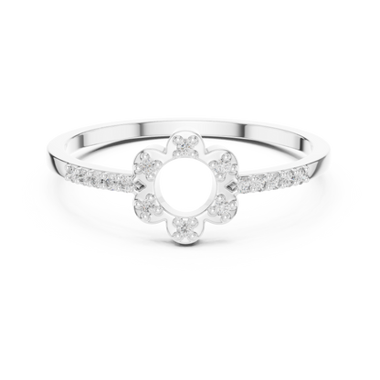 Lab Grown Diamond Open Flower Ring
