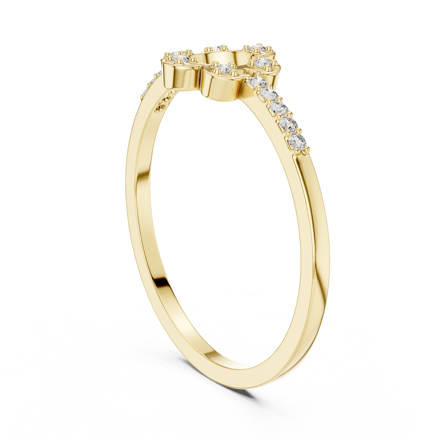 Lab Grown Diamond Open Flower Ring