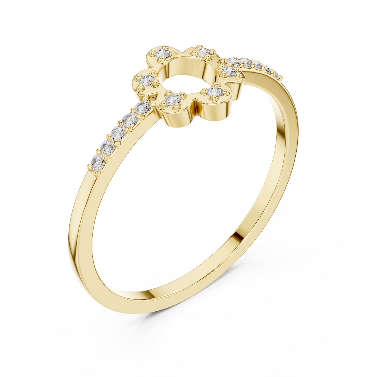 Lab Grown Diamond Open Flower Ring