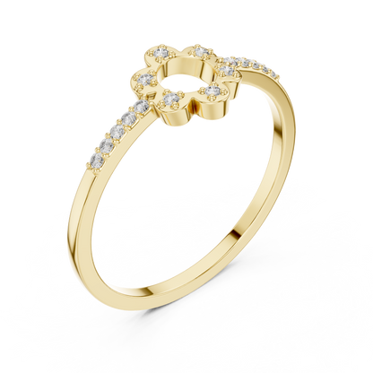 Lab Grown Diamond Open Flower Ring
