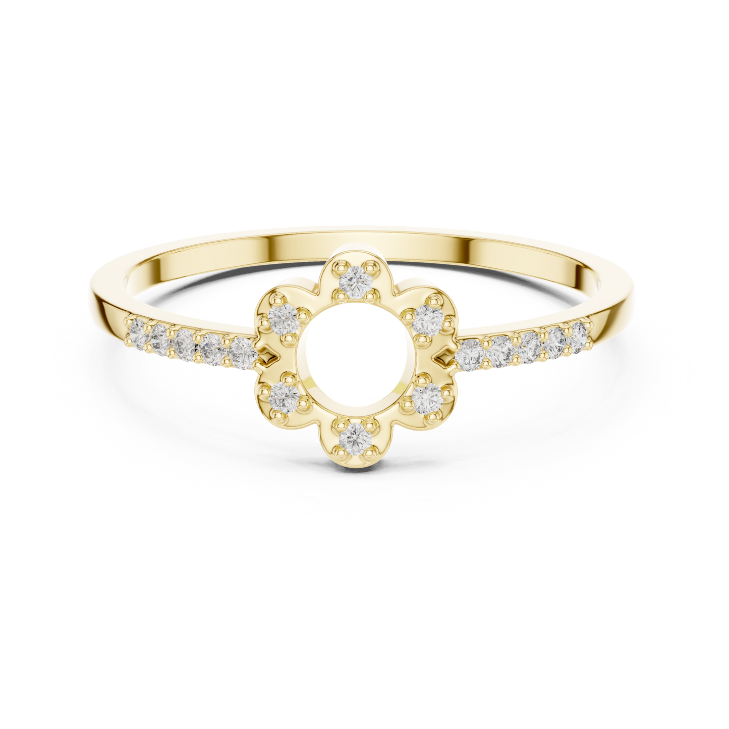 Lab Grown Diamond Open Flower Ring