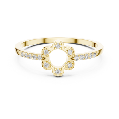 Lab Grown Diamond Open Flower Ring