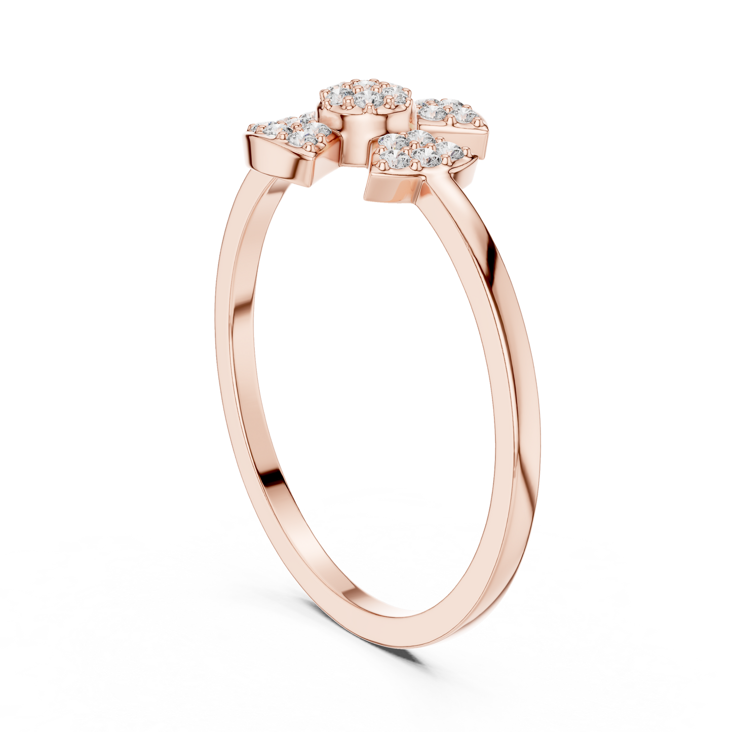 Round Lab Grown Diamond Fan Cluster Ring