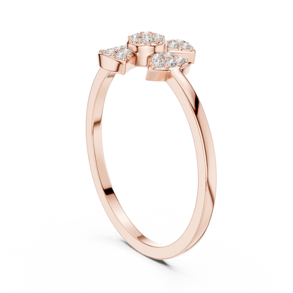 Round Lab Grown Diamond Fan Cluster Ring