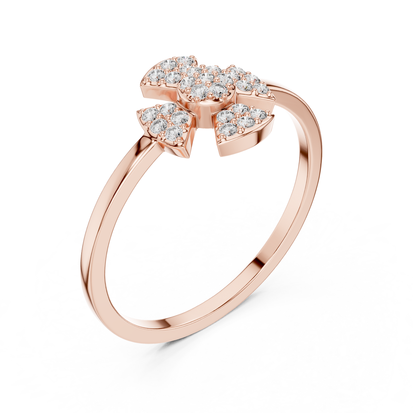 Round Lab Grown Diamond Fan Cluster Ring