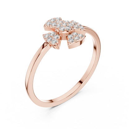 Round Lab Grown Diamond Fan Cluster Ring