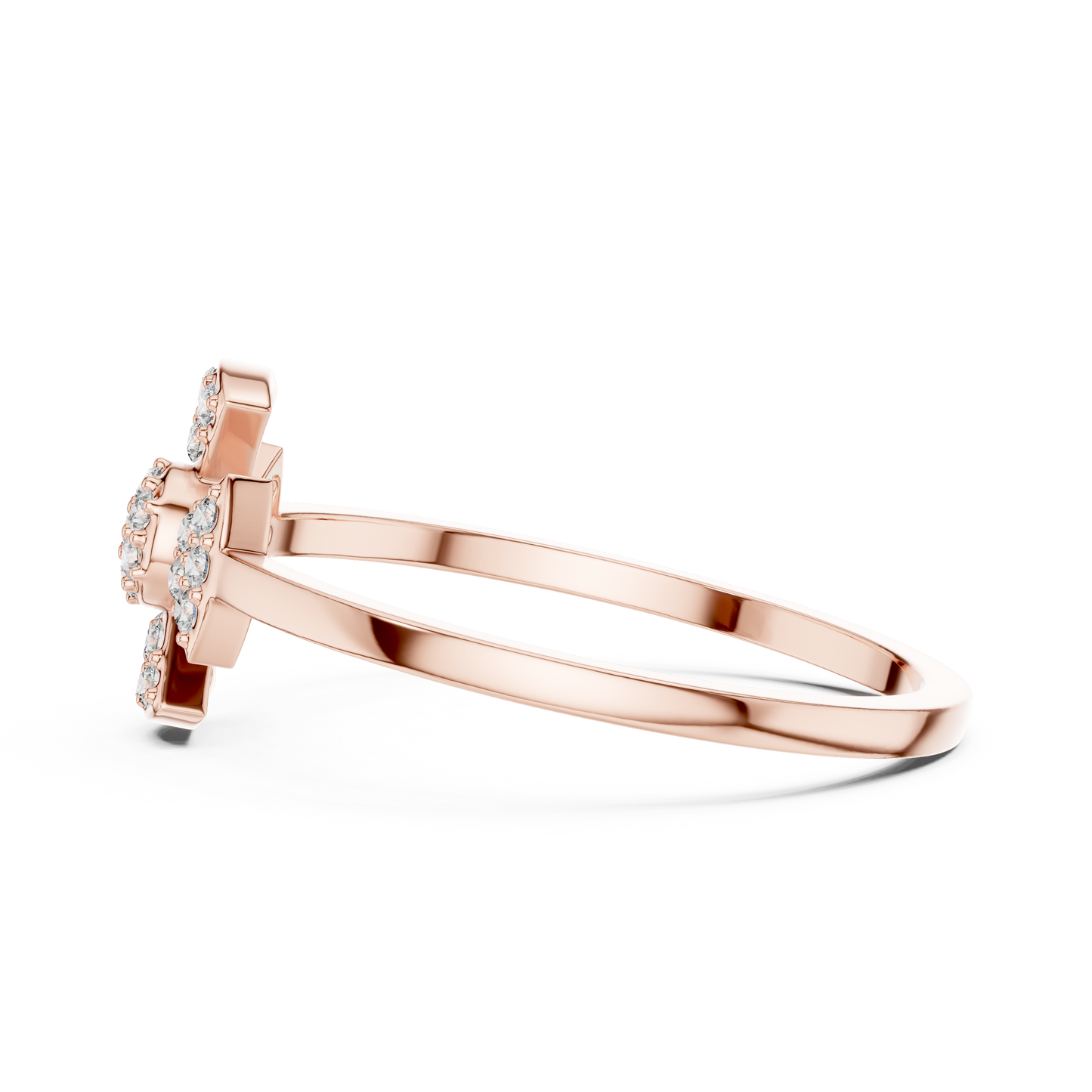Round Lab Grown Diamond Fan Cluster Ring