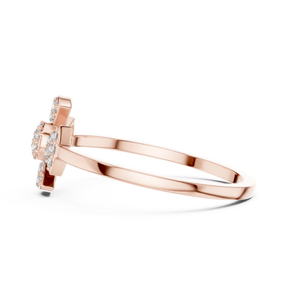 Round Lab Grown Diamond Fan Cluster Ring