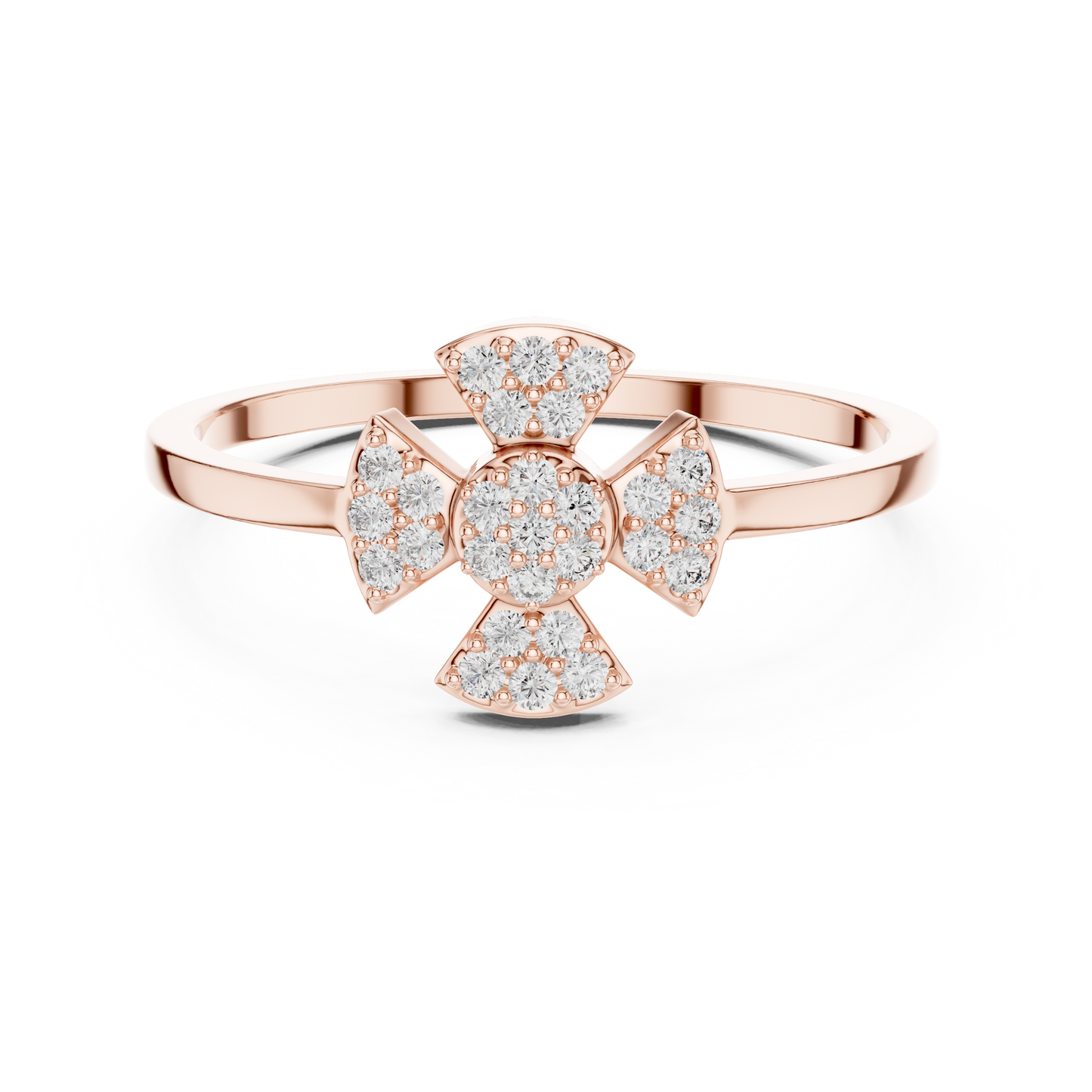Round Lab Grown Diamond Fan Cluster Ring