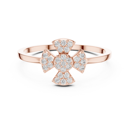 Round Lab Grown Diamond Fan Cluster Ring