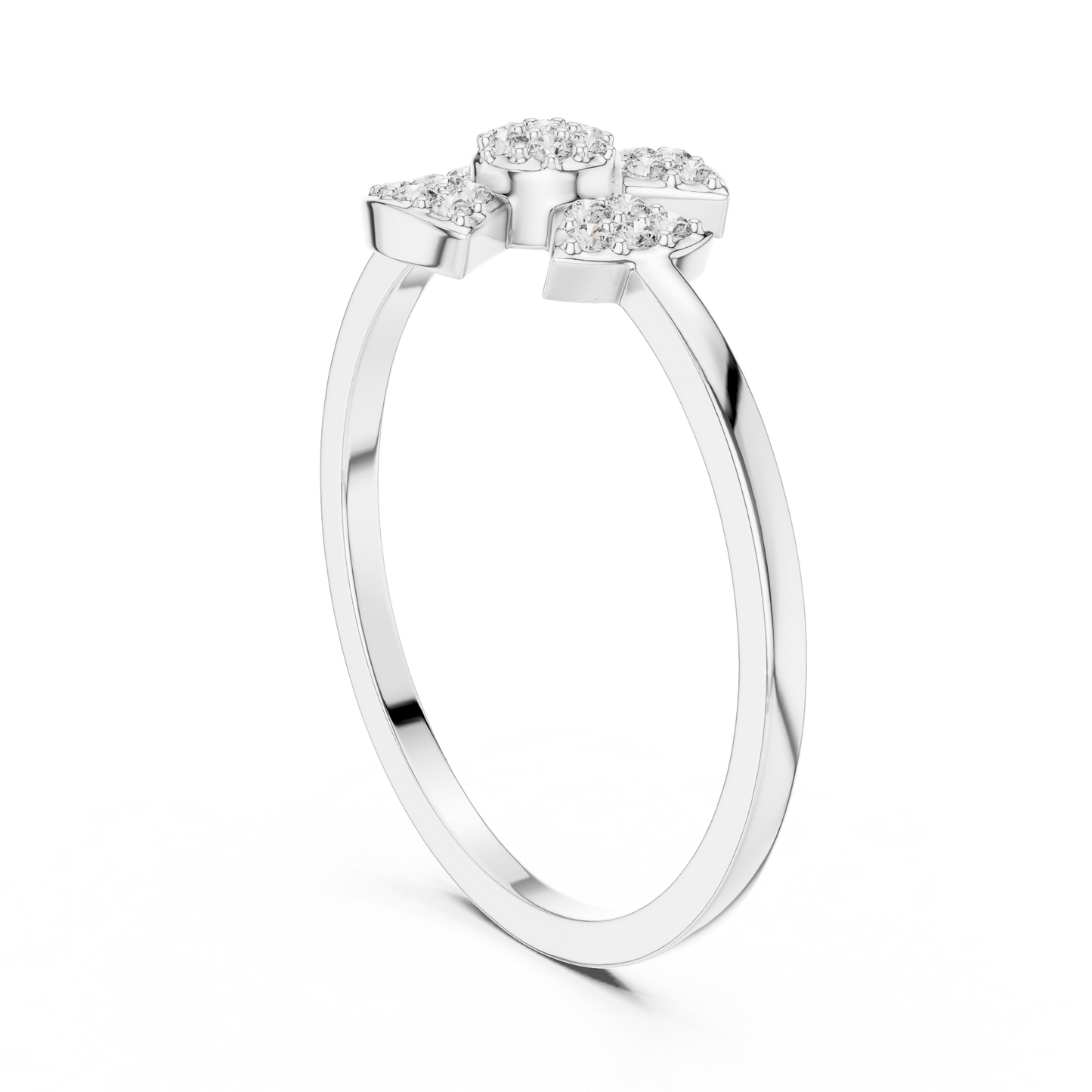 Round Lab Grown Diamond Fan Cluster Ring