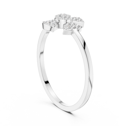 Round Lab Grown Diamond Fan Cluster Ring