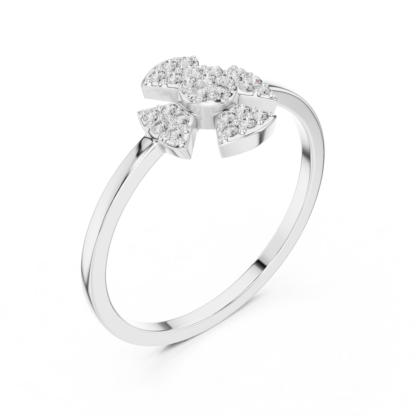 Round Lab Grown Diamond Fan Cluster Ring