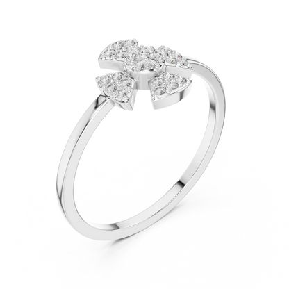 Round Lab Grown Diamond Fan Cluster Ring