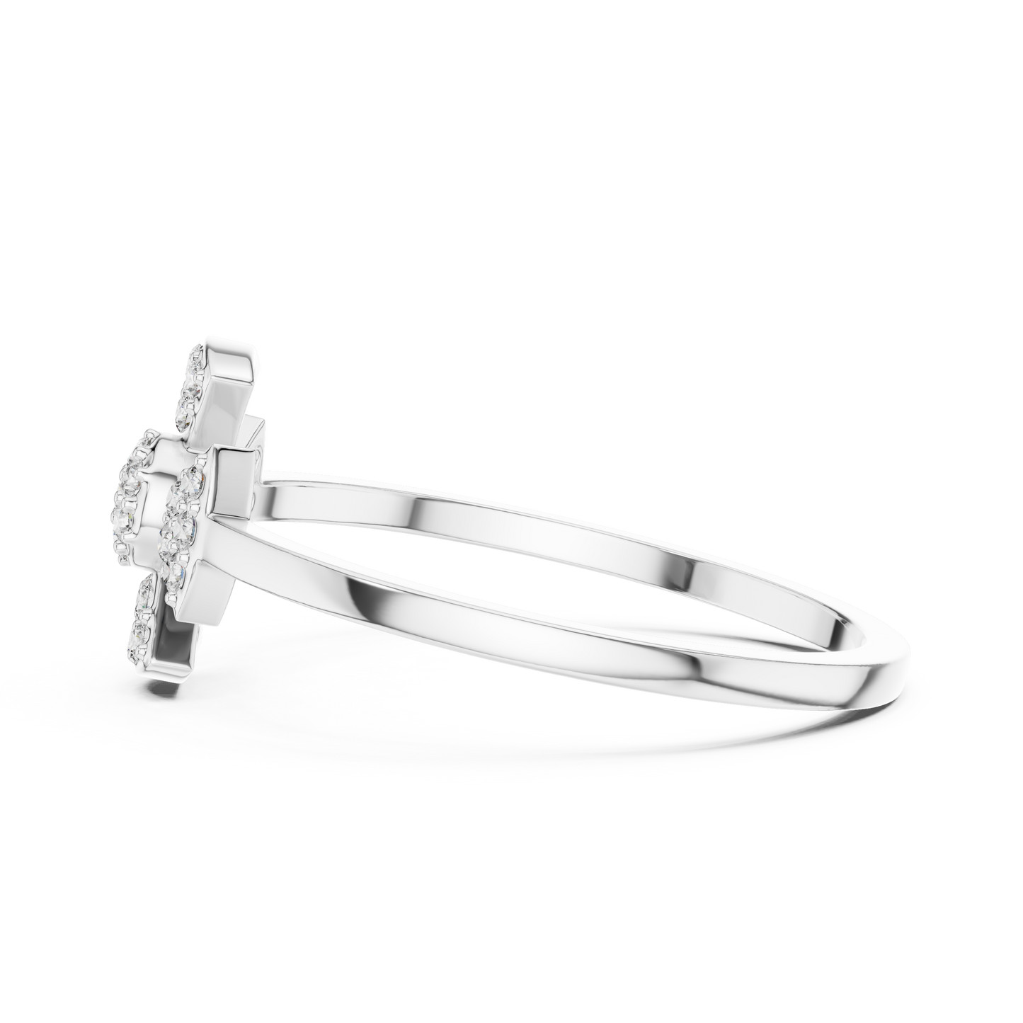 Round Lab Grown Diamond Fan Cluster Ring