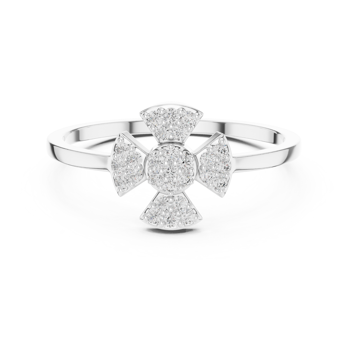 Round Lab Grown Diamond Fan Cluster Ring