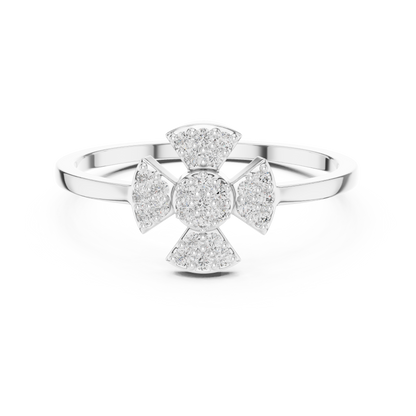Round Lab Grown Diamond Fan Cluster Ring