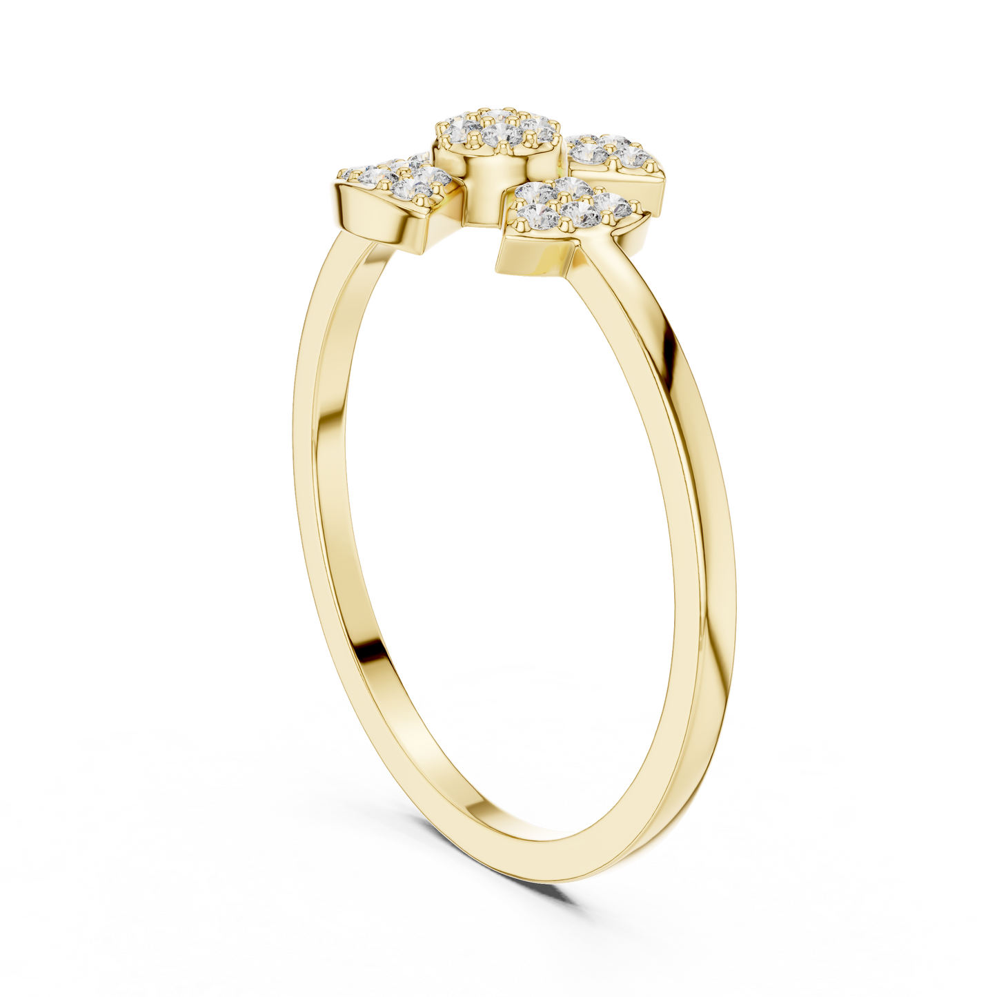 Round Lab Grown Diamond Fan Cluster Ring