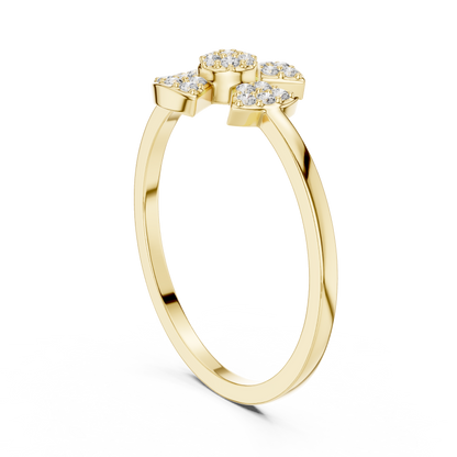 Round Lab Grown Diamond Fan Cluster Ring