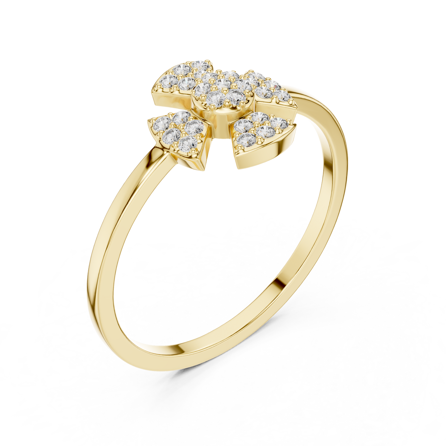 Round Lab Grown Diamond Fan Cluster Ring