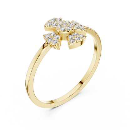 Round Lab Grown Diamond Fan Cluster Ring