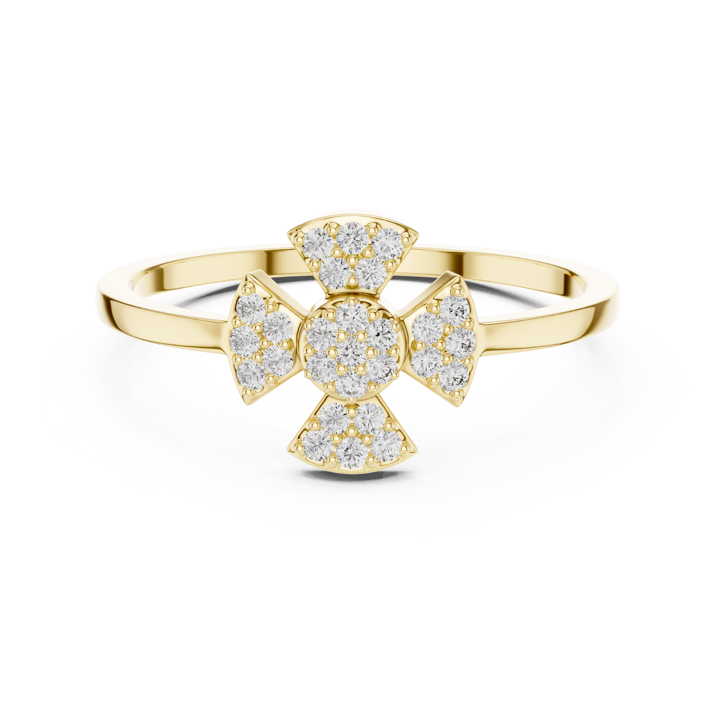 Round Lab Grown Diamond Fan Cluster Ring