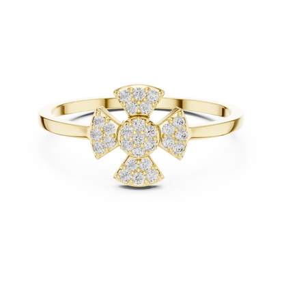 Round Lab Grown Diamond Fan Cluster Ring