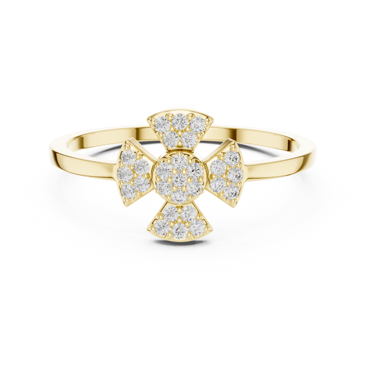 Round Lab Grown Diamond Fan Cluster Ring