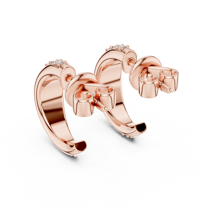 Round Lab Grown Diamond Half Hoop Earrings