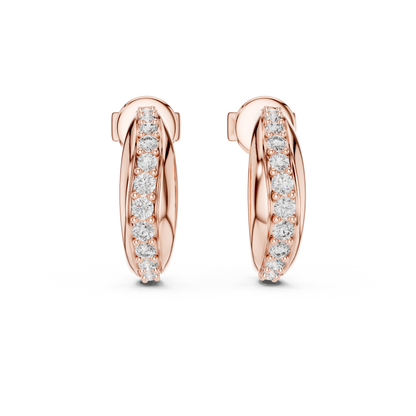 Round Lab Grown Diamond Half Hoop Earrings