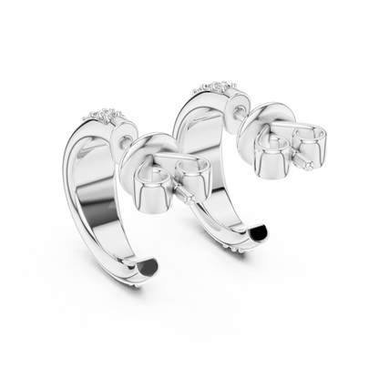 Round Lab Grown Diamond Half Hoop Earrings