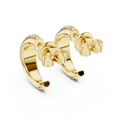 Round Lab Grown Diamond Half Hoop Earrings