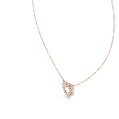Double Row Lab Grown Diamond Open Heart Pendant