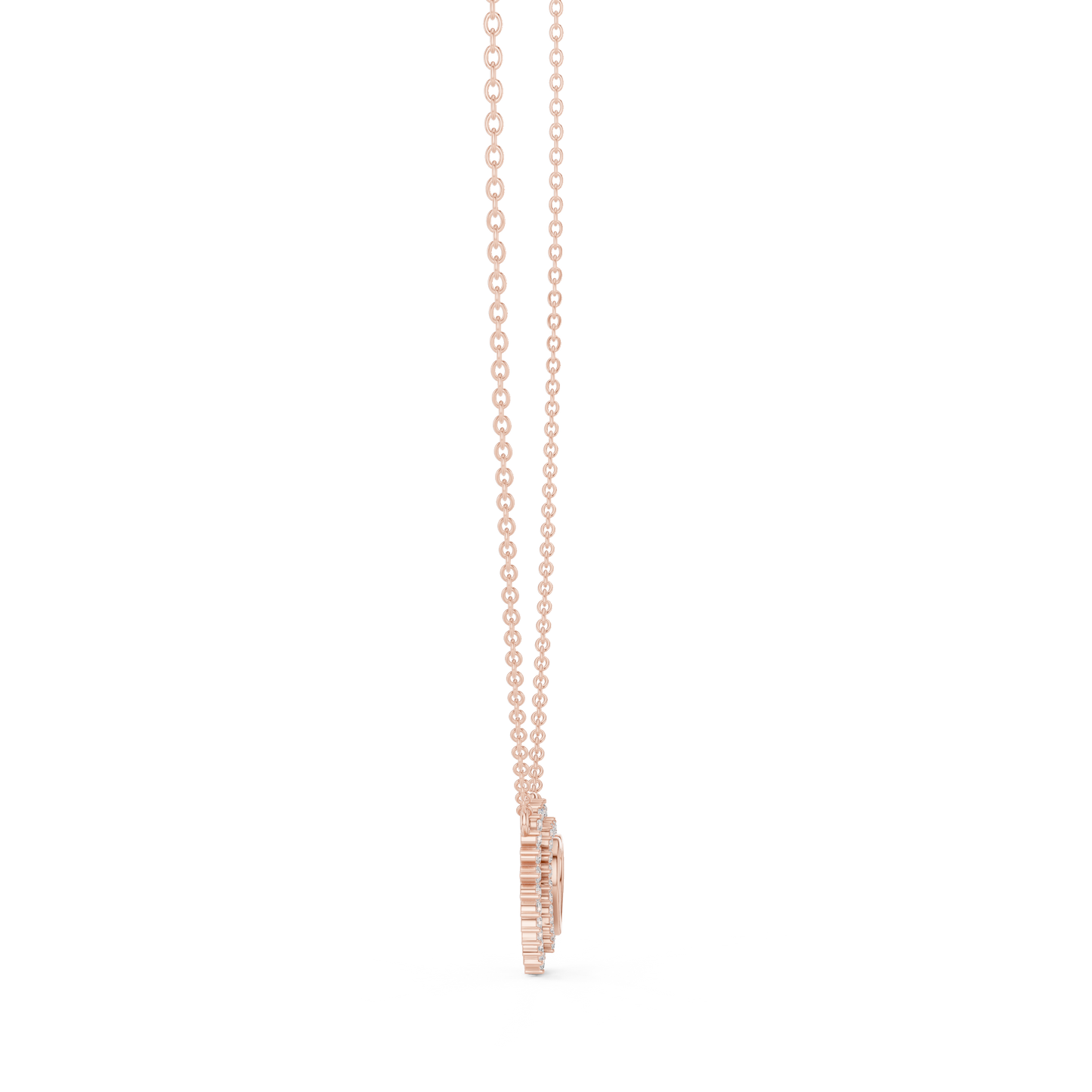Double Row Lab Grown Diamond Open Heart Pendant