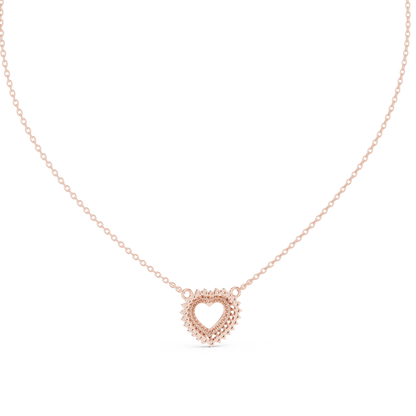 Double Row Lab Grown Diamond Open Heart Pendant