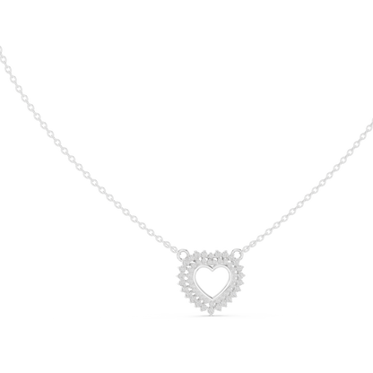 Double Row Lab Grown Diamond Open Heart Pendant