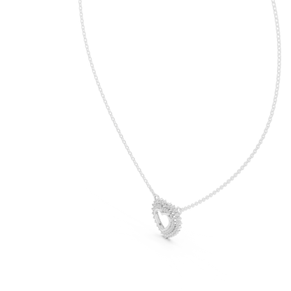 Double Row Lab Grown Diamond Open Heart Pendant
