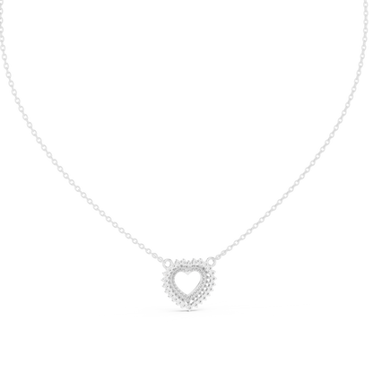 Double Row Lab Grown Diamond Open Heart Pendant