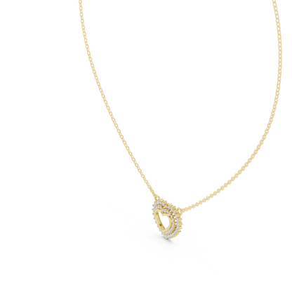 Double Row Lab Grown Diamond Open Heart Pendant