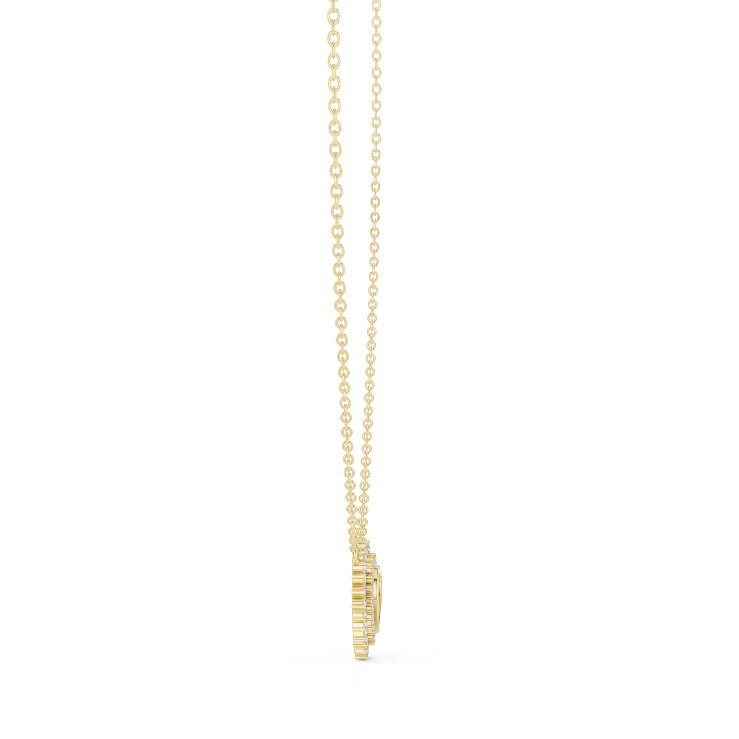 Double Row Lab Grown Diamond Open Heart Pendant