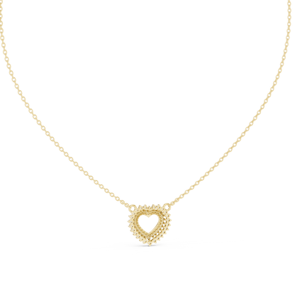 Double Row Lab Grown Diamond Open Heart Pendant