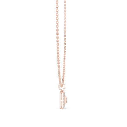 Princess Cut Lab Grown Diamond Square Halo Pendant