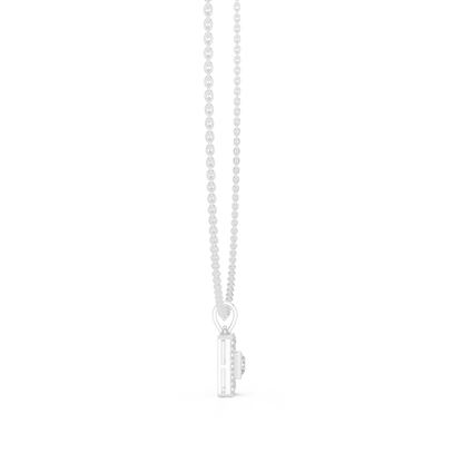 Princess Cut Lab Grown Diamond Square Halo Pendant