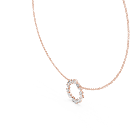 Multi Shape Lab Grown Diamond Cluster Circle Pendant