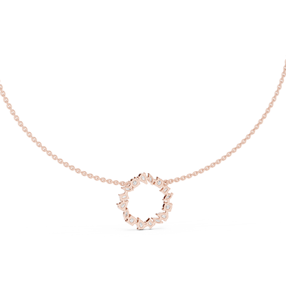 Multi Shape Lab Grown Diamond Cluster Circle Pendant